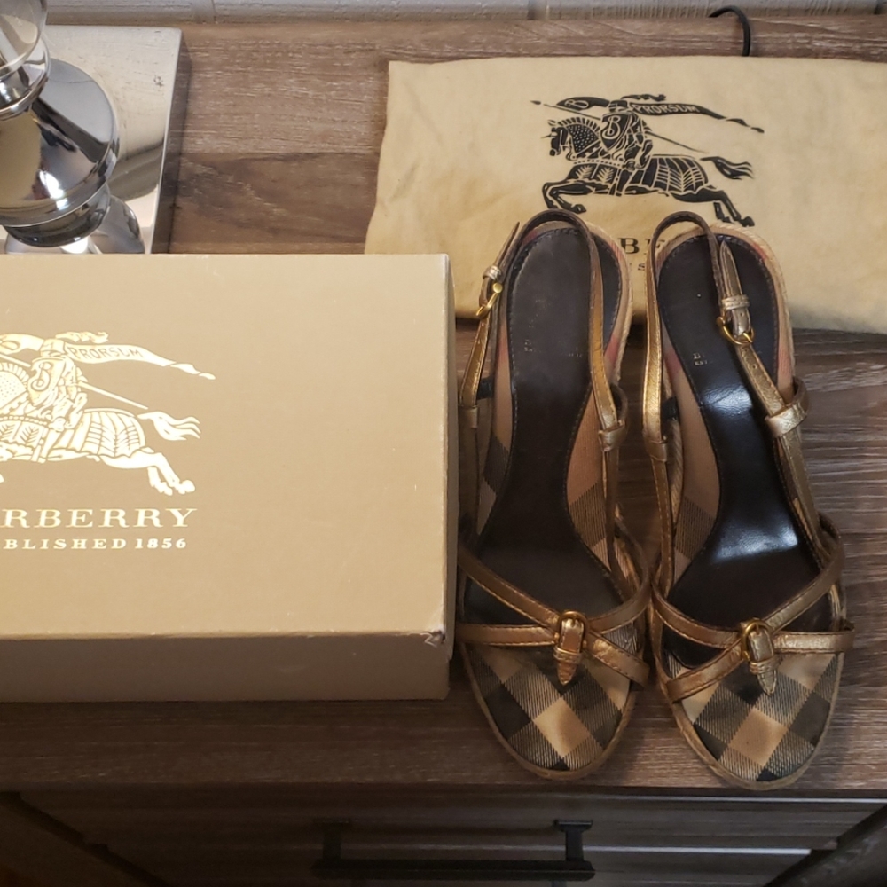 Burberry Gold Espadrilles